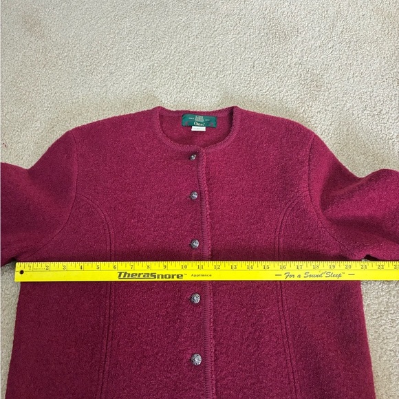 Vintage Orvis Womens Burgundy Cardigan/Jacket Button Up 100% Wool Size 10 - Picture 10 of 15